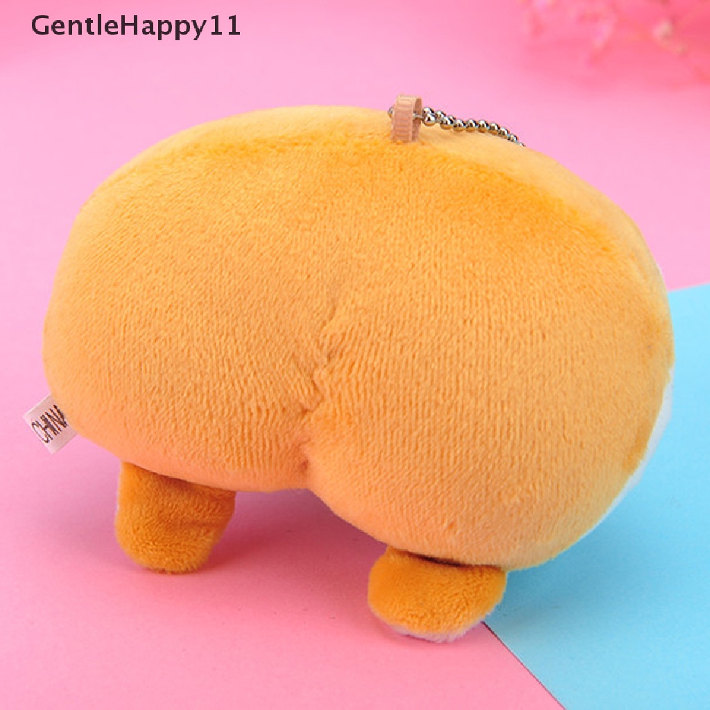 Gentlehappy Gantungan Kunci Bentuk Pantat Kucing Corgi Bahan Plush