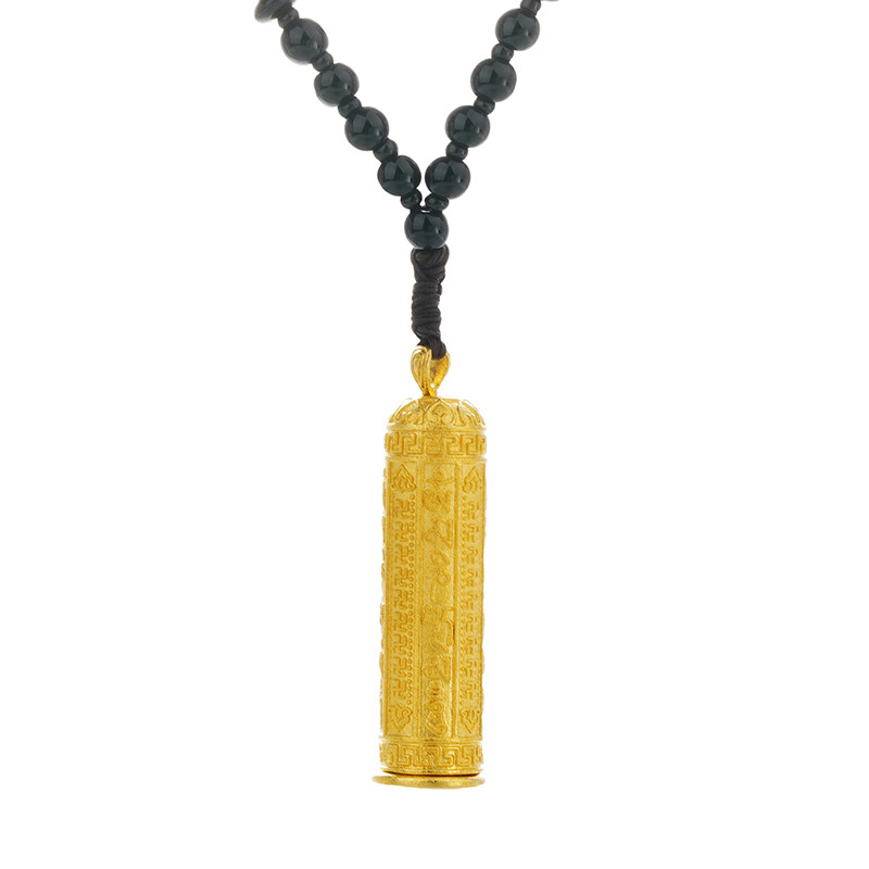 Kalung Rantai Emas Asli Kadar 375 Dengan Liontin Bentuk Buddha Untuk Pria Dan Wanita