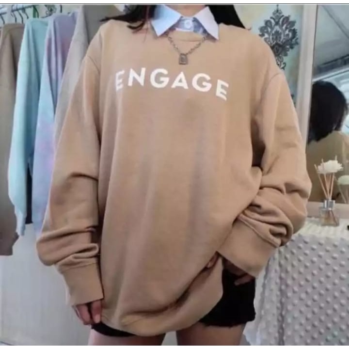 ENGAGE OVERSIZE SWEATER OBLONG CREWNECK WANITA