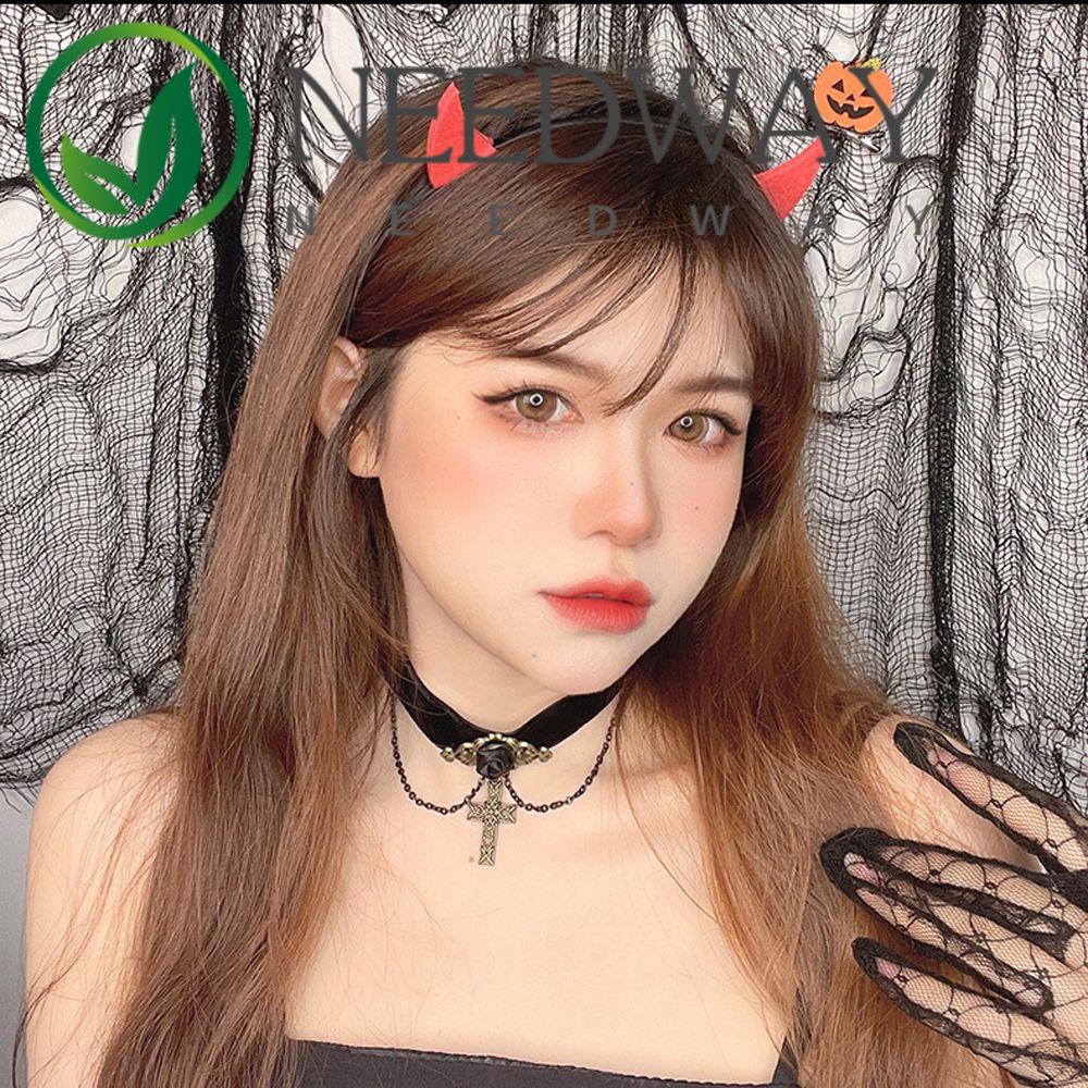 Bando Desain Labu Devil Wings Spider Halloween Non slip Untuk Wanita