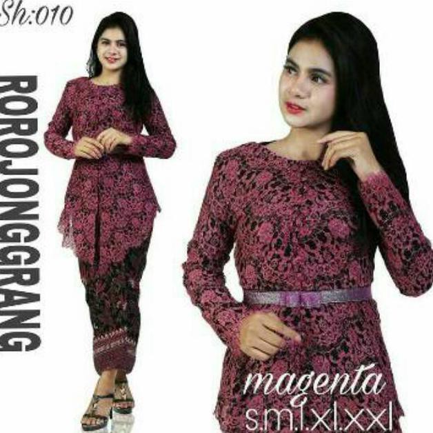 Batik Couple / Setelan Kebaya Atasan Rok Lilit / Baju Kondangan Undangan Brukat Brokat Modern Wisuda