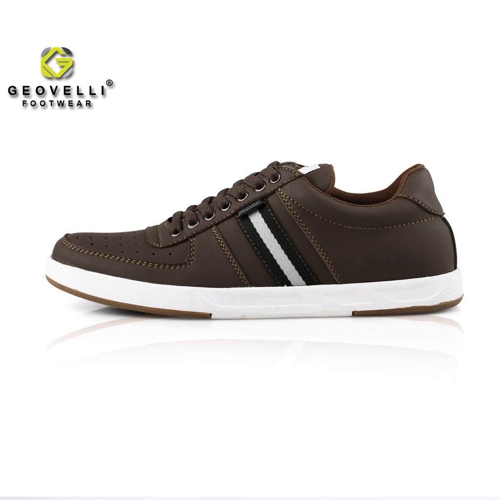 GvlGeovelli 39-43 Warna Coklat Tua - Sepatu Sneakers Casual Sport Sekolah Pria Wanita Geovelli