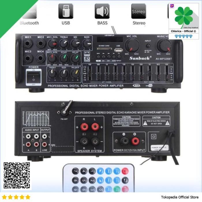 Sunbuck Bluetooth EQ Amplifier Karaoke FM 2000W - AV-326BT
