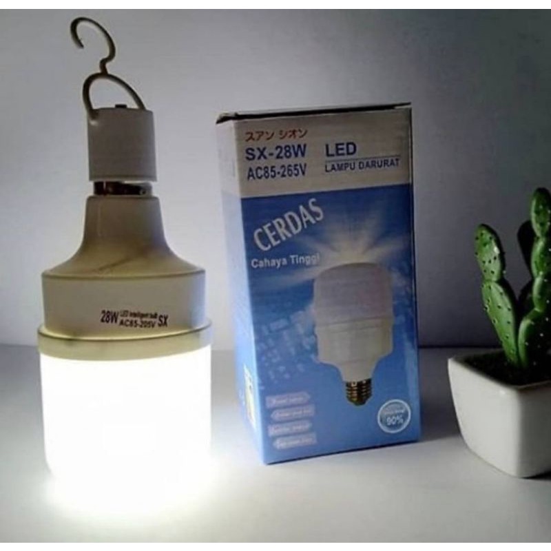 bohlam cerdas lampu emergency intelligent 28 watt..bolam nyala saat mati listrik