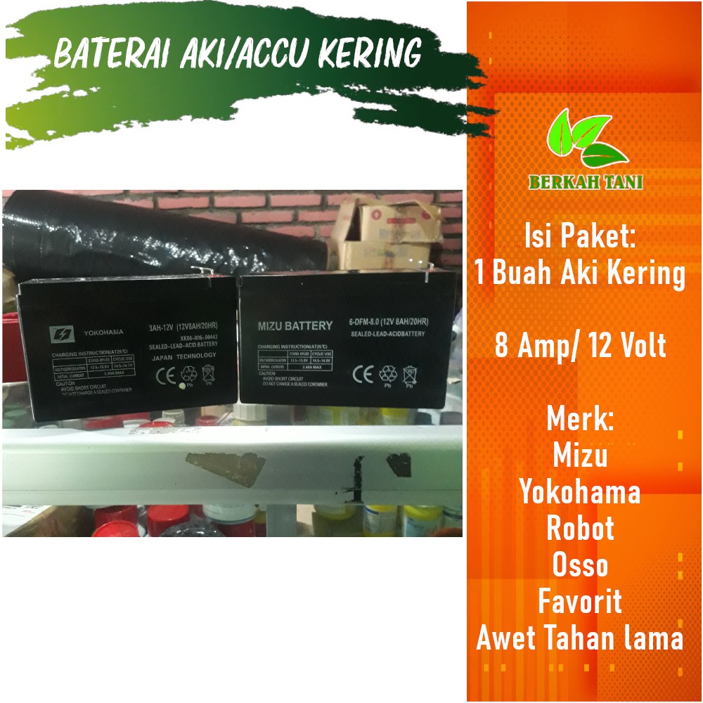 Baterai Aki Sprayer 8 Ampere 12 Volt Aki Sprayer Elektrik