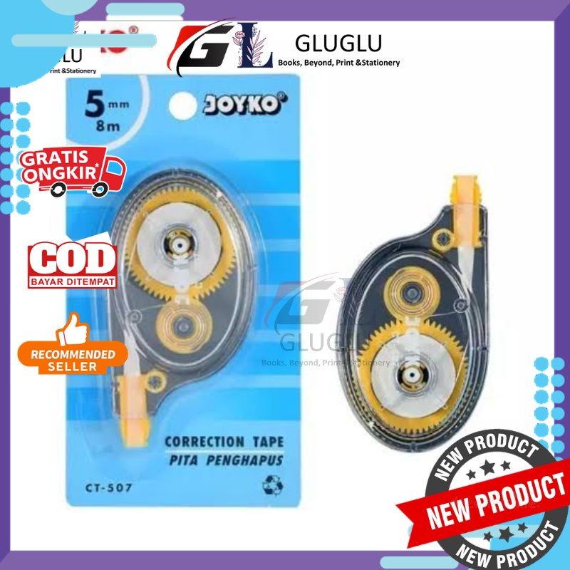 

Tipe-x / Correction tape kertas merk joyko CT-507 SATUAN 8