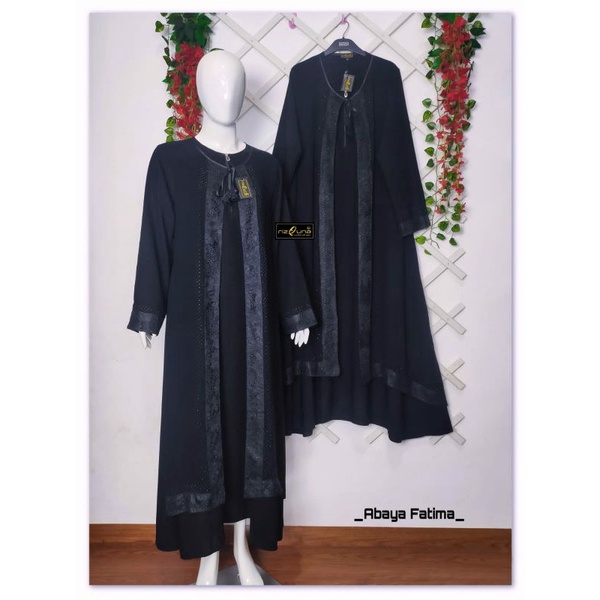 Gamis Hitam Abaya Fatima Kain Jetblack Premium