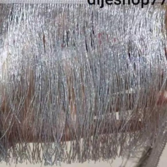 [KODE PKC] Renda rumbai Metalik 15cm / Harga Untuk ( 1 METER ) renda rumbai 15 cm / renda tassel / r