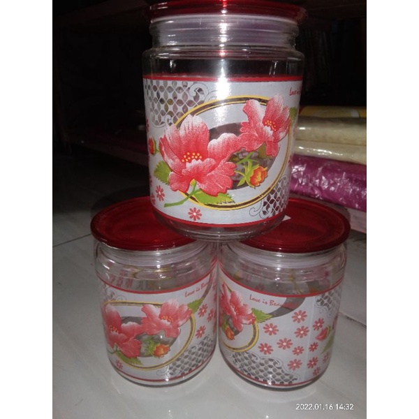 toples kaca motif bunga