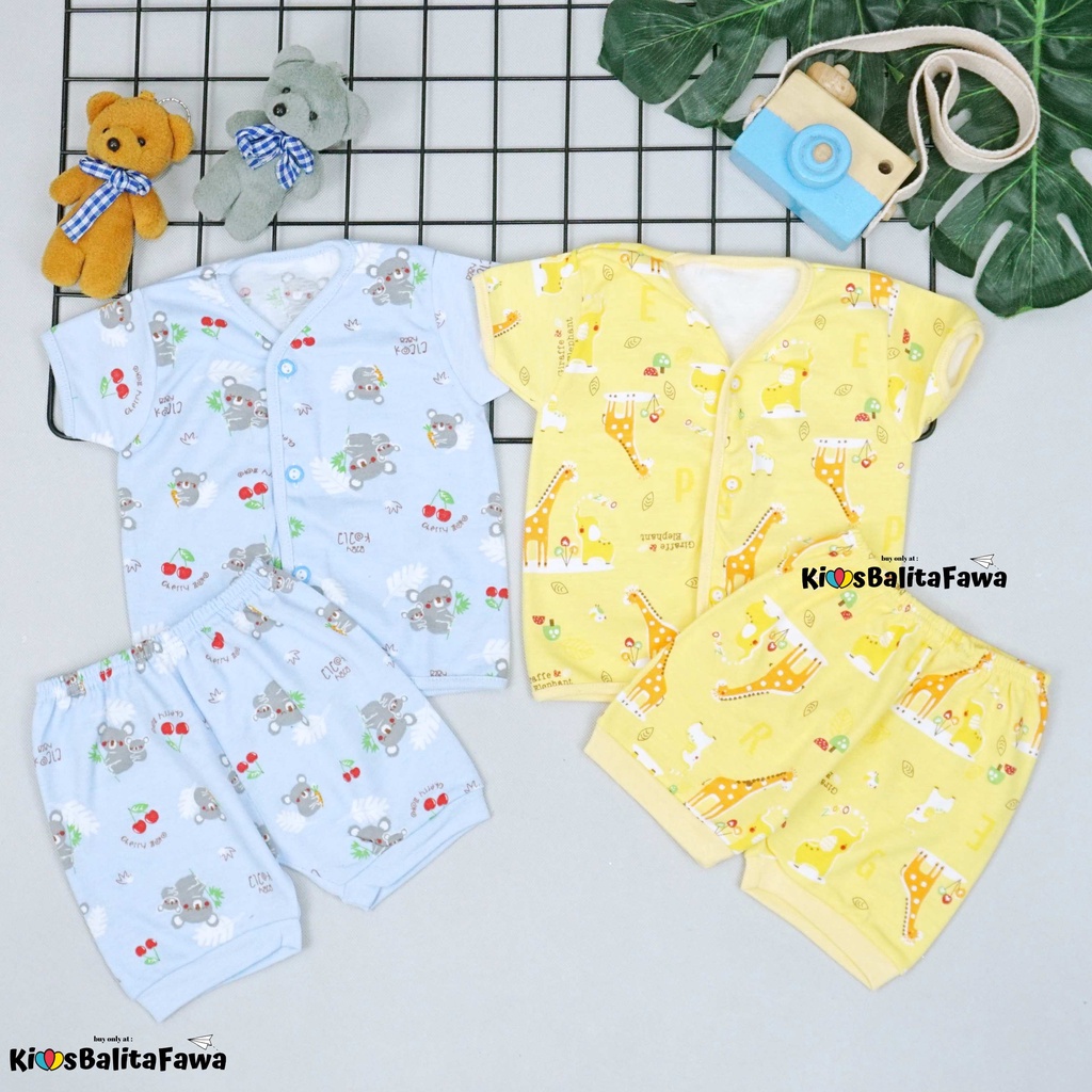 1 Set Setelan Standar SNI Baby New Born / Lengan Pendek Celana Baju Bayi Kaos Import Kancing Adem