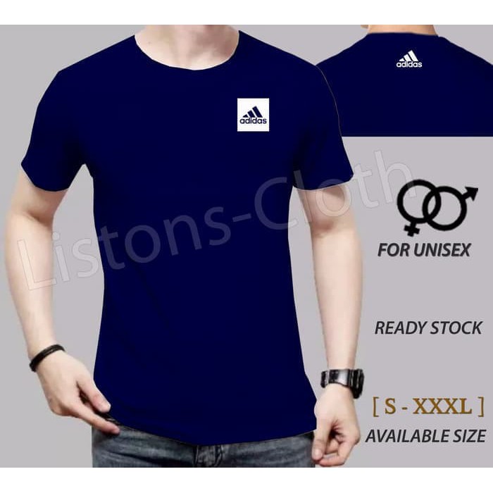 Kaos adidas hitam 2 baju distro sport pria tshirt branded keren