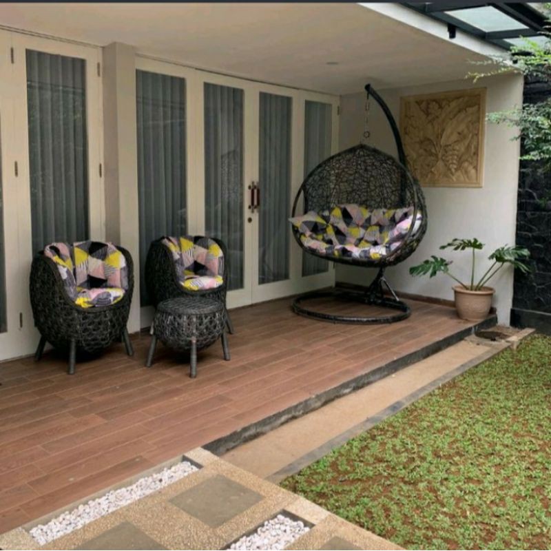 Ayunan rotan sintetis JUMBO + TERAS BREKELE