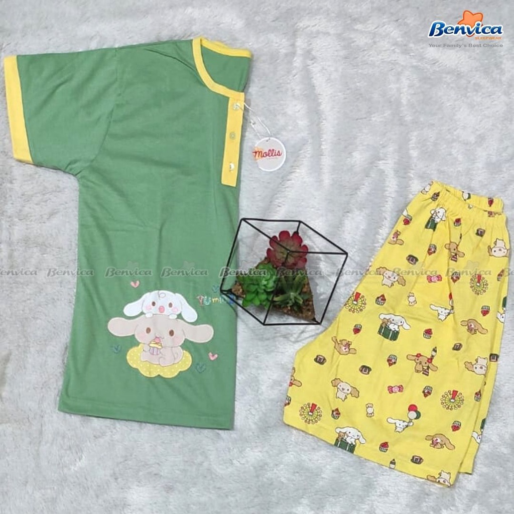 BAJU TIDUR CELANA PENDEK KAOS  ALL SIZE BANYAK MOTIF ADEM  MOLLIS AL - A