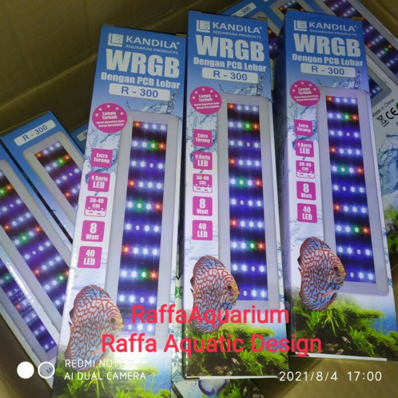 Led Kandila R 300 R-300 8W Lampu Aquarium Aquascape 30 - 40Cm R300 RGB