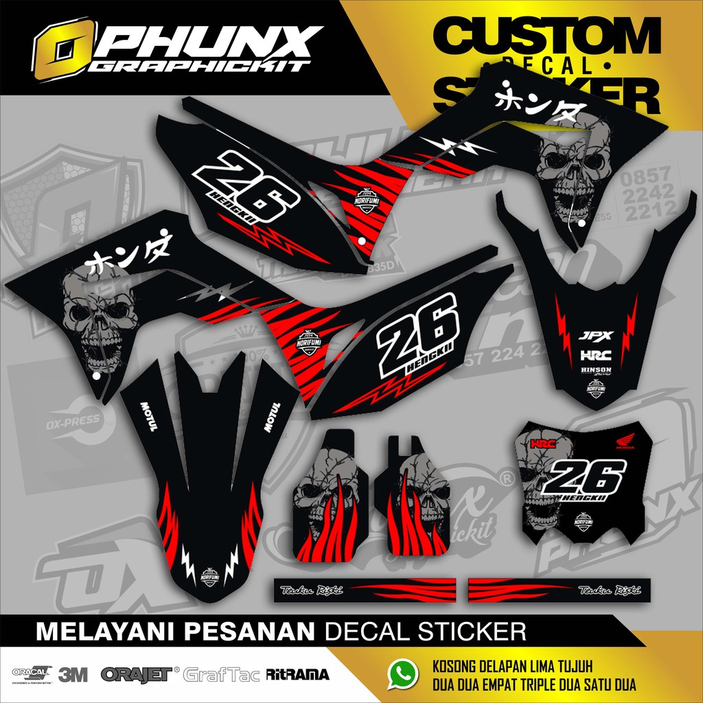 Stiker Decal Custom crf 150 L motocross sticker sticker variasi sticker stiker trail adventure (13)