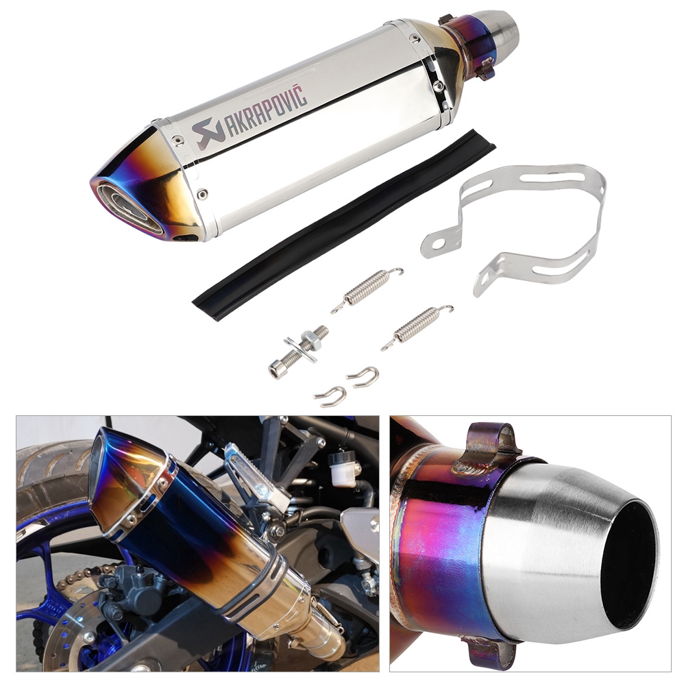 Pipa Knalpot 51mm Warna Biru Dengan Muffler Removable Untuk