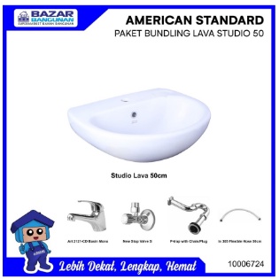 PAKET WASHTAFEL / WASTAFEL / BASIN AMERICAN STANDARD STUDIO LAVA 50
