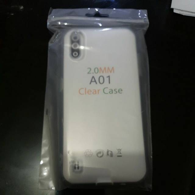 Silikon kondom case softcase clearcase bening samsung A01 2mm bahan tebal original