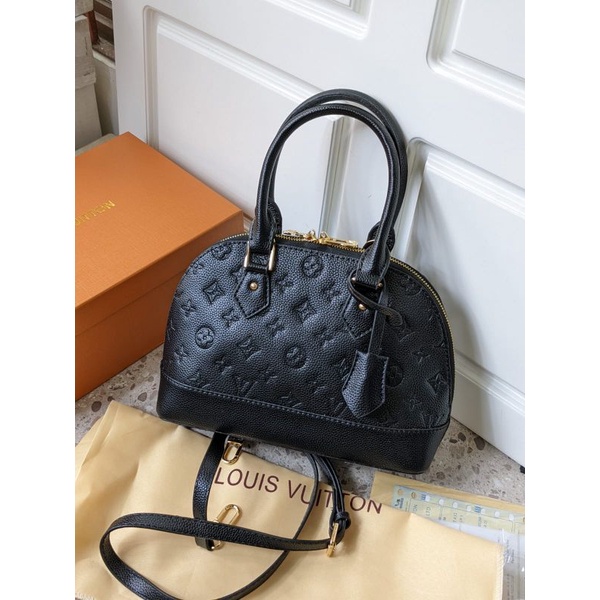 LV alma black monogram tas hitam top handle bag