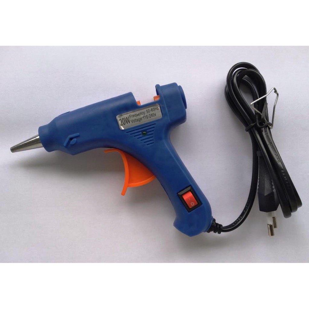 

Glue Gun Lem Tembak KECIL 20 watt BIRU + Isi Refill 10 pcs SF6