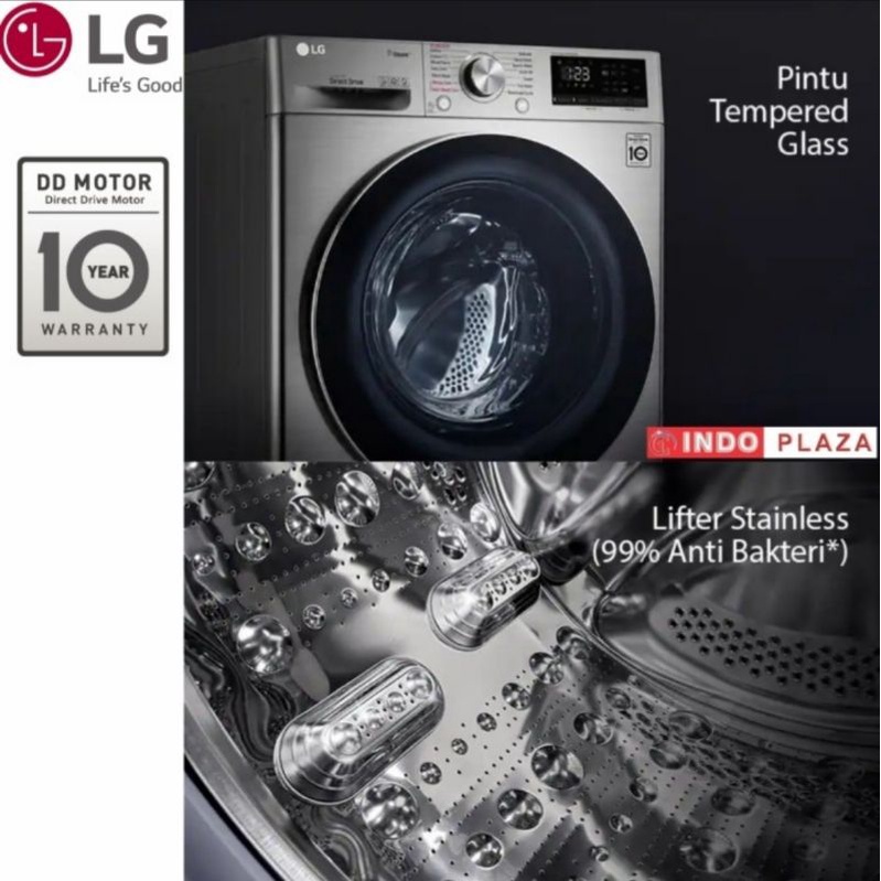 MESIN CUCI LG FRONT LOADING FV1285S3VS 8.5 Kg STEAM &amp; SMART THINQ WIFI