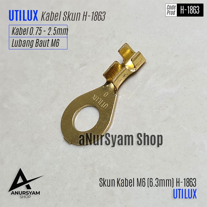 Skun Ring UTILUX H1863 6.3mm / Terminal Skun UTILUX H-1863 / Skun Kabel UTILUX