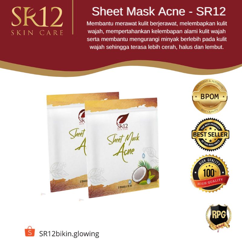 SHEET MASK ACNE/MASKER WAJAH BERJERAWAT/MASK ACNE/SHEET MASK ACNE SR12