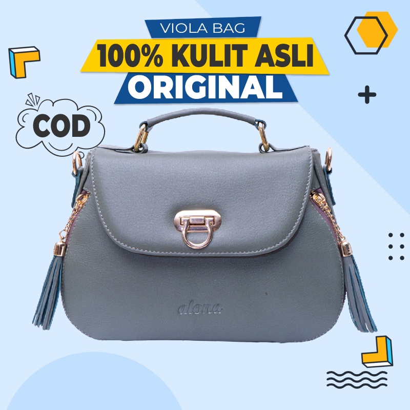 Sling Bag Tas Kulit Asli Wanita Original Branded Tas Kulit Wanita Asli Viola Series