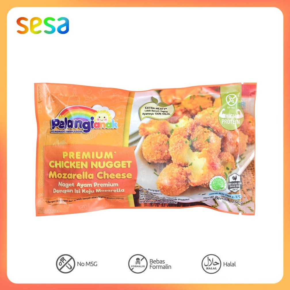 Pelangi Premium Chicken Nugget Mozarella Cheese 250 g