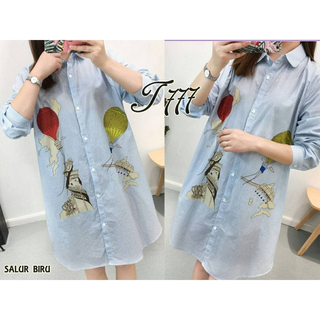 BJ KEMEJA DRESS SALUR AUSI Long Hem