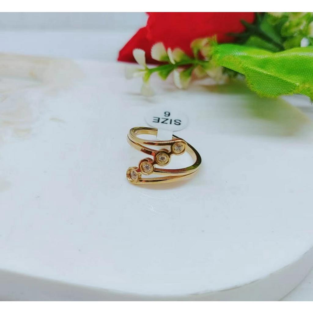 Cincin Titanium Permata Anti Karat Perhiasan Fashion R79/080