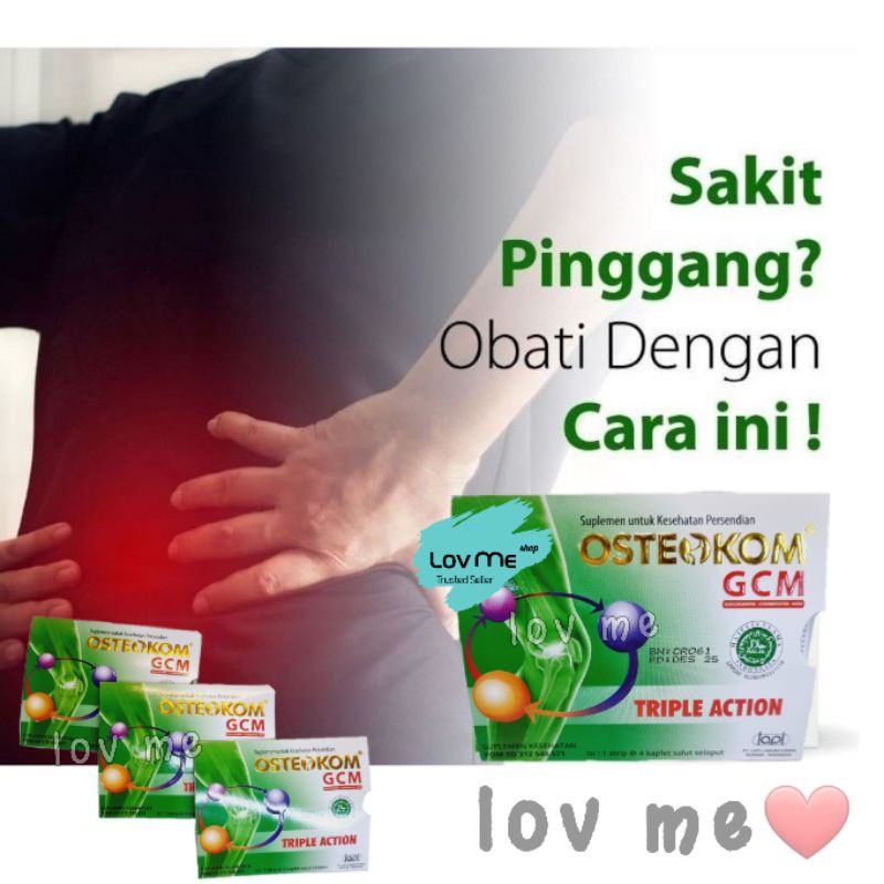 lov me❤ Osteokom Glukosamin Kondroitin MSM - vitamin tulang nyeri otot sendi - 1 Strip isi 4 Tablet