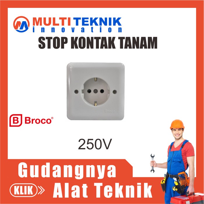 Stop Kontak Sakelar Saklar Tanam Broco 2 Lubang MT447
