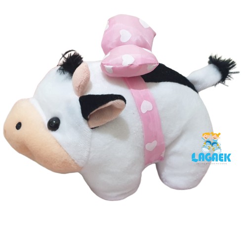 Boneka SAPI Pita SuperCute- Boneka Anak - Mainan Anak - Dolls - Toys COW 18 cm Edukasi Anak