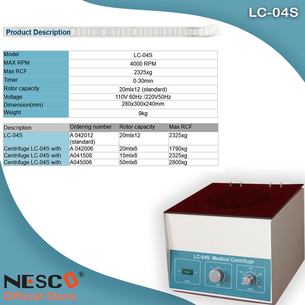 ZenithLab Centrifuge, LC-04S, 4000r/min, 12X20ml &lt;65dB Laboratory Centrifuge