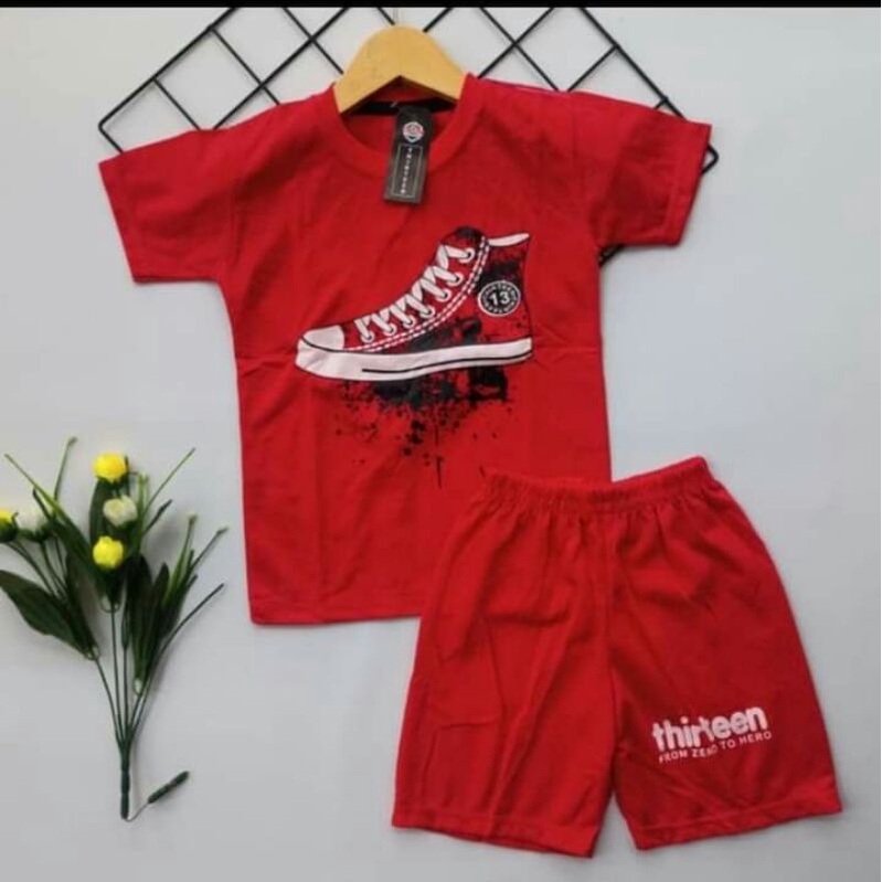 Setelan Anak Laki-laki / Setelan Anak Distro 1-10 Tahun ,merah sepatu