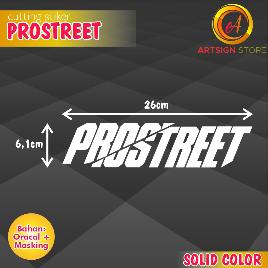 Stiker Prostreet 26cm 30cm / Cutting Stiker Prostreet Body Motor / Oracal Putih / Hologram / Silver 
