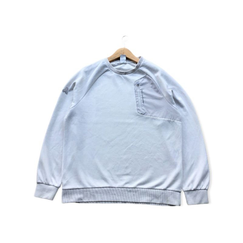 SWEATER SWEATSHIRT Crewneck putih polos pocket #cnyl151 ORIGINAL SECOND ASLI ORI BEKAS BRAND