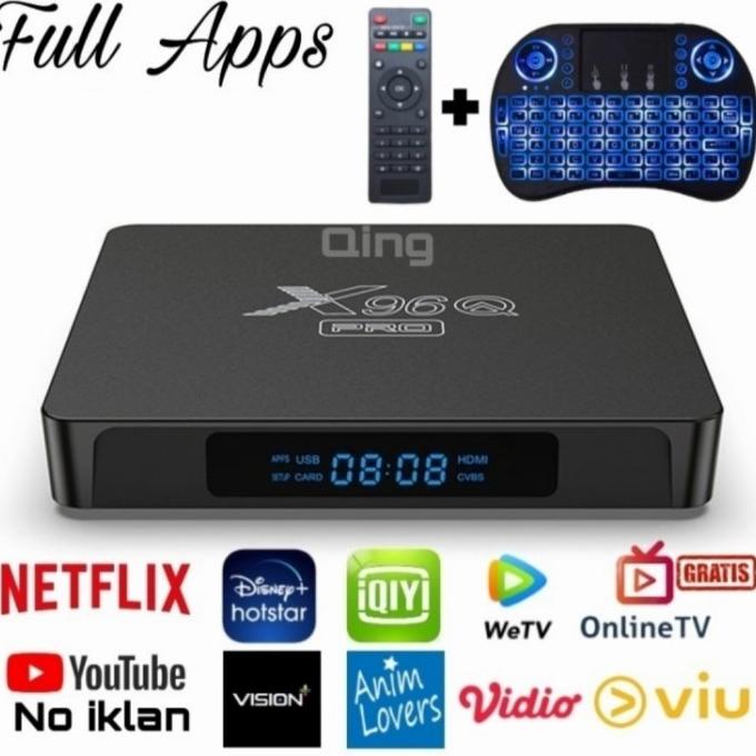 x96q pro tv box android 10 ram 2/16gb android 10 full apps Termurah
