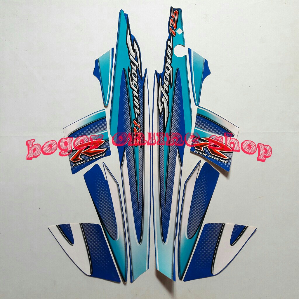 sticker striping body motor shogun 125r 2006 biru