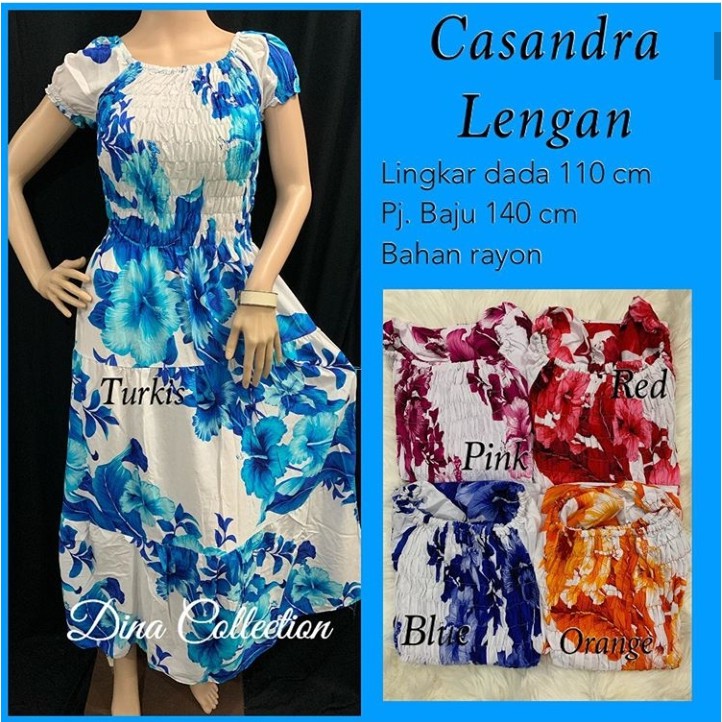 Daster dress casandra lengan bunga 01