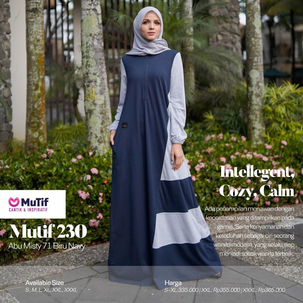 Gamis Kaos Original MUTIF 230 ( Navy, Abu Misty )