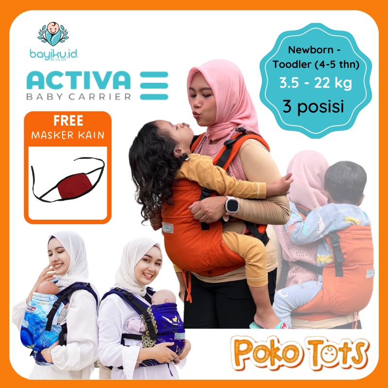 [Ready] Bayiku Activa Mark III Gendongan Bayi Anak Ransel NB Toodler Bayiku.id Activa 3 Baby Carrier