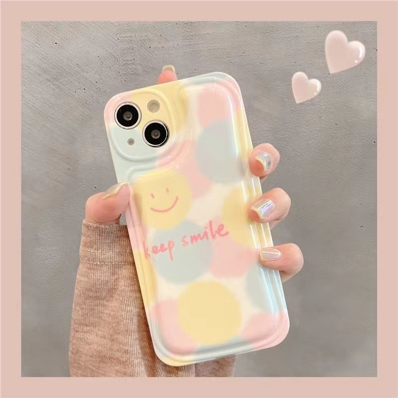 Case Desain Smiley Face Warna Pink Dengan Gelang Untuk IPhone 12 13 11 Pro Max X Xs Max Xr Jkhj