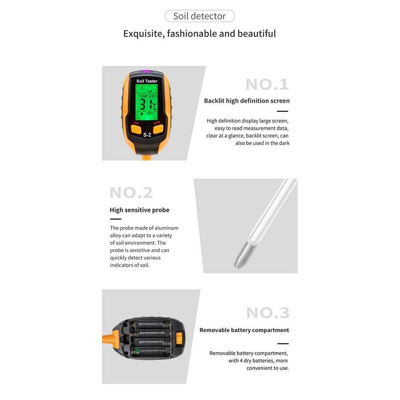 Mi.more Digital Soil Analyzer Tester 5in1 Meter Alat Ukur pH Tanah