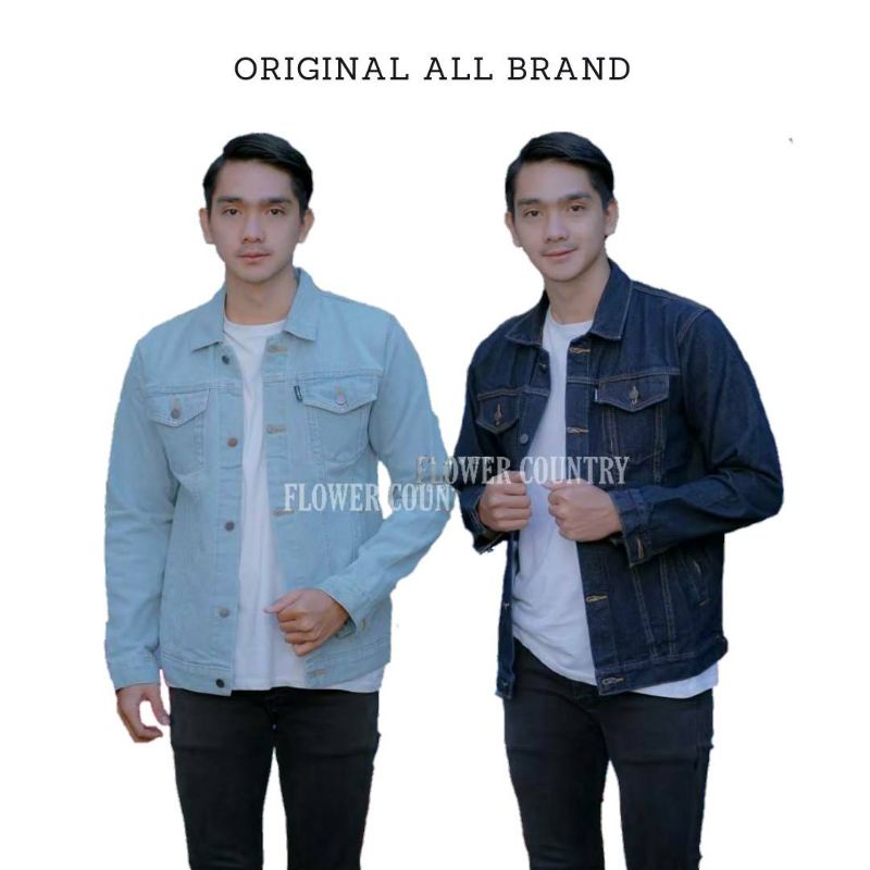 Jaket Jeans Denim Warna Pria Original Bahan Lembut Nyaman Tidak Lentur