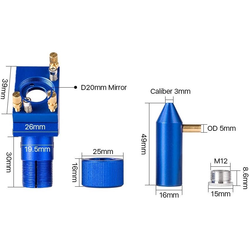 Original Cloudray K Series.V2.0 Type A Matte Blue CO2 Laser Head