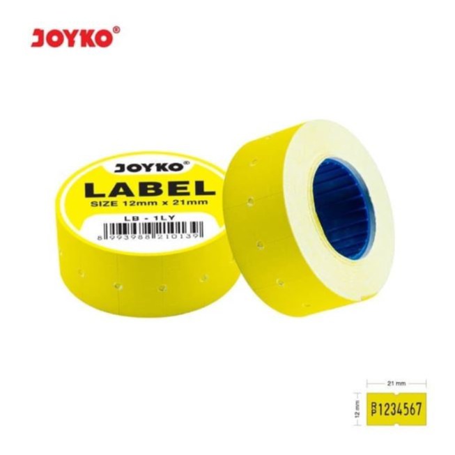 

KERTAS LABEL HARGA JOYKO 1 BARIS KUNING LB-1LY / Price Label Roll Joyko 1 Line Warna Kuning LB-1LY