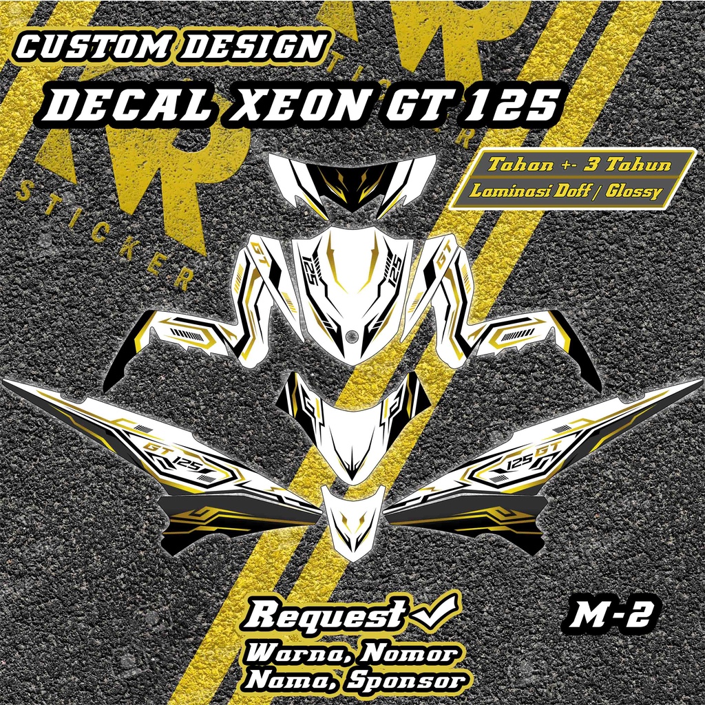 Decal Xeon GT 125 Custom Desain | Stiker Xeon gt Sticker Xeon gt | M2 | KR Sticker