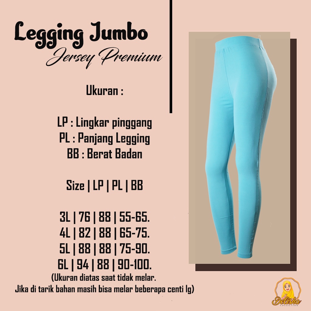 Celana Legging Panjang Wanita Jersey Premium Ukuran Jumbo Dan SUPER JUMBO By : Islah / Celana Panjang Jersey Basic Premium / Celana Jersey Premium